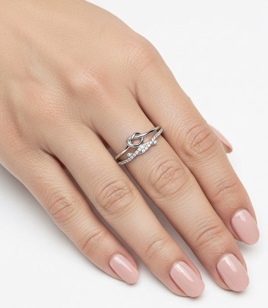 Anello nodo d’amore silver